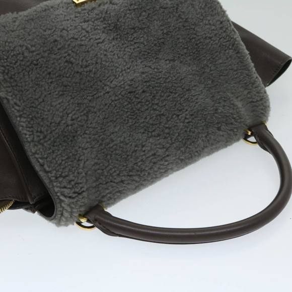 CELINE Trapeze Hand Bag Leather 2way Brown Auth hk1137 - Picture 6 of 16